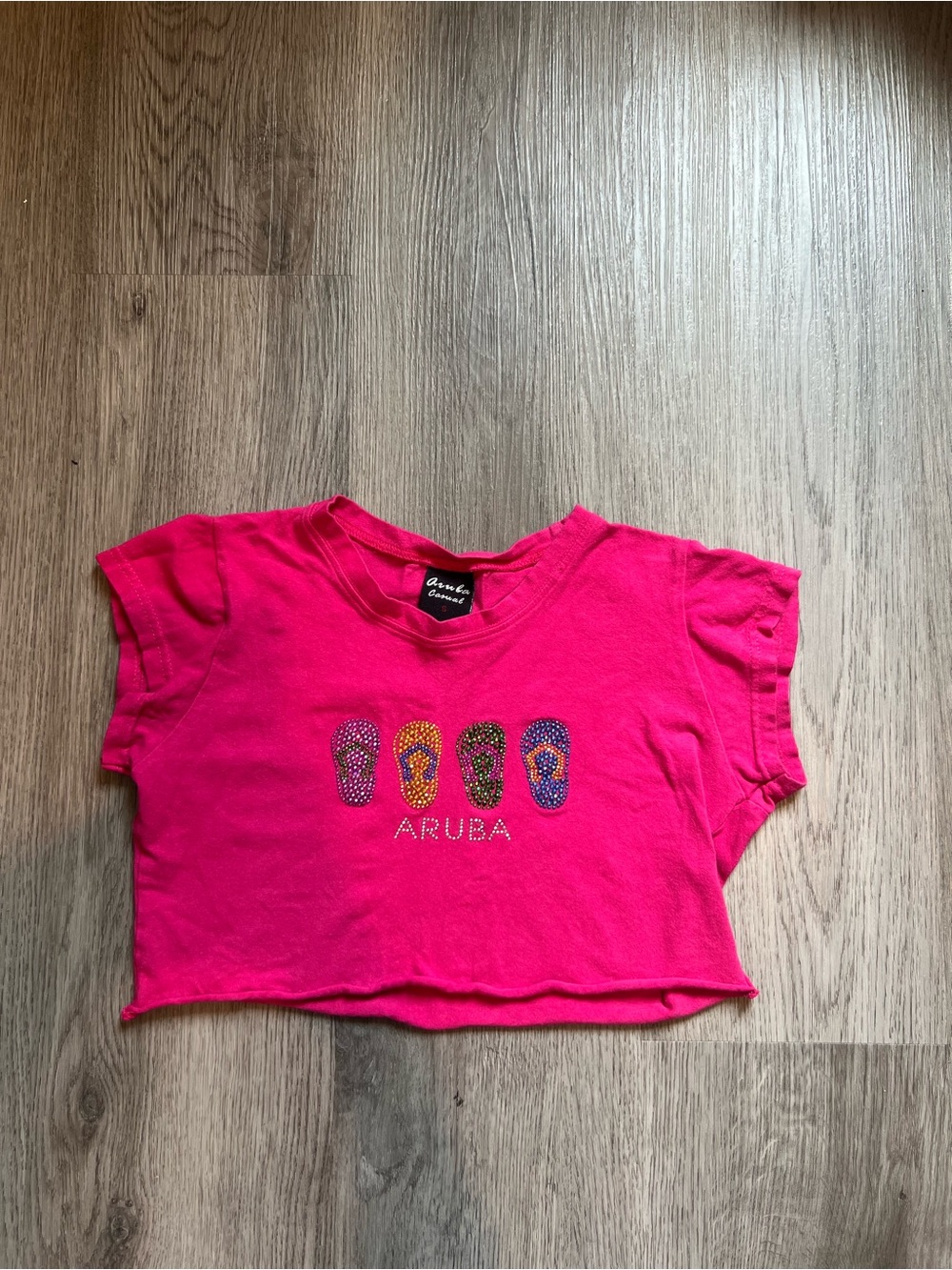 Aruba Hot Pink Graphic Crop Top